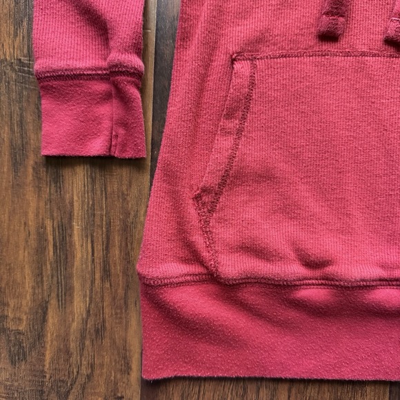 Rare Y2K Abercrombie and Fitch Thermal Hoodie Red Top XS Ribbon Tie Babydoll - Picture 8 of 16